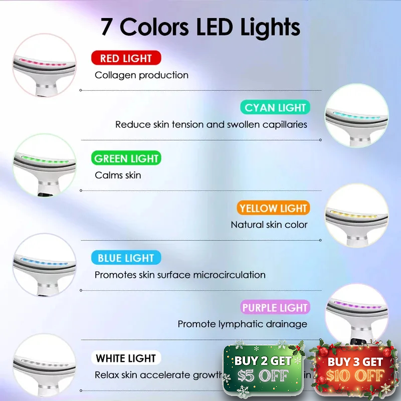 Face & Neck Massager 7-Color LED